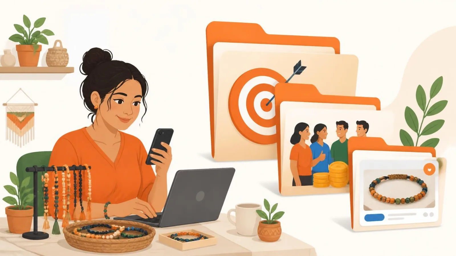 Campaña, conjunto y anuncio: qué buscas, a quién y con cuánto, y qué ve la persona.